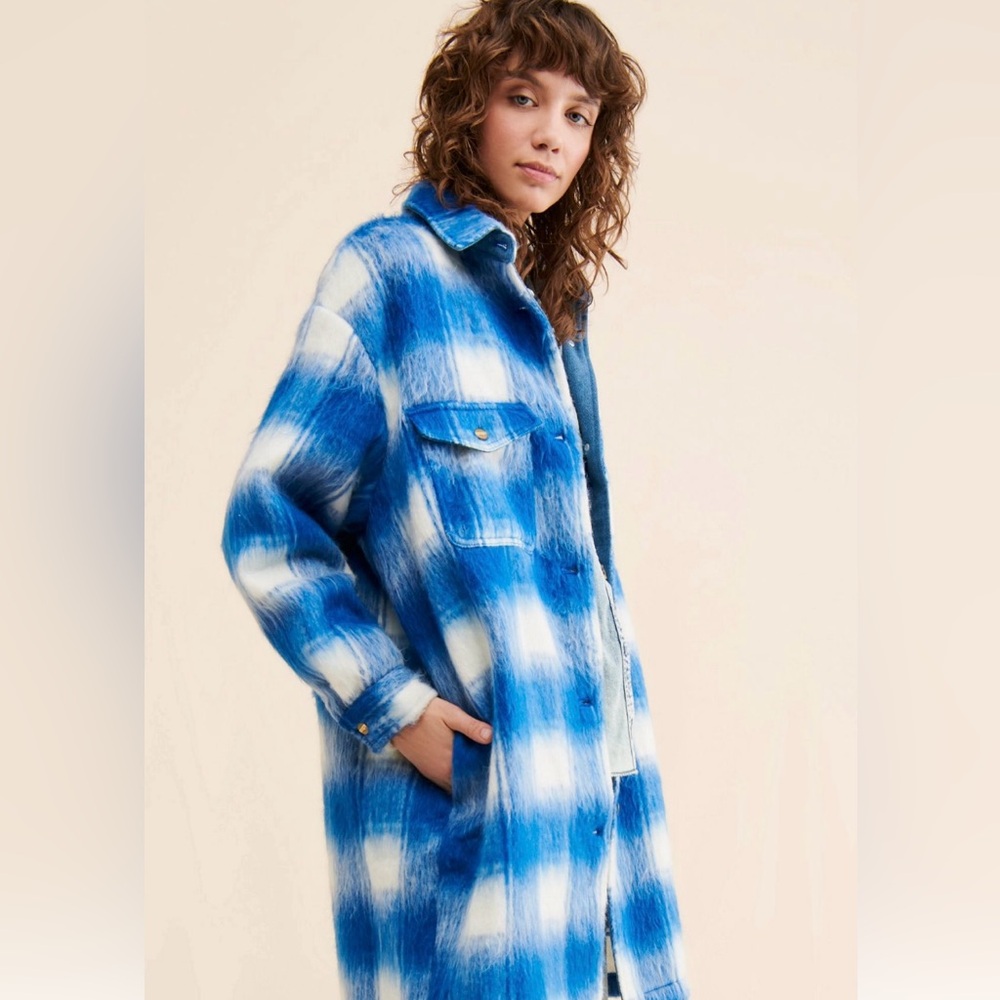 Free People x Wrangler Plush Wool Shirt Jacket - Picture 3 of 4